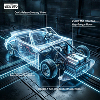 Mini voiture de drift électrique pour adultes, échelle 1/2, 2500W 72V 40Ah, double suspension à bras oscillants, amortisseurs coilover, 80KM/H