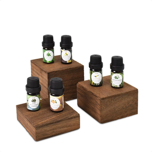 Juego de elevadores de exhibición de madera de 3 piezas para relojes de joyería, figuritas de cosméticos, soportes de exhibición de encimera, organizador de altura ajustable - Product Image 4