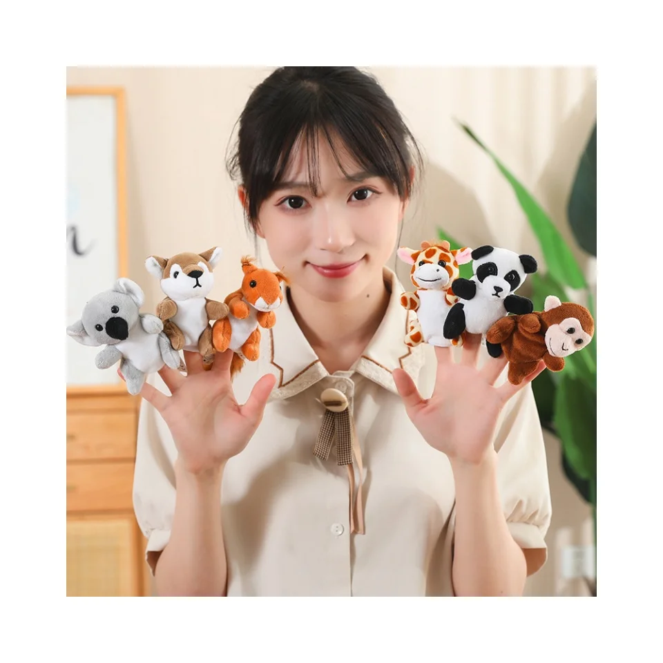 HABNI 2 Marionetas De Dedo De Peluche: Panda Y Mapache, Juguetes Educativos Y Blanditos Para Niños