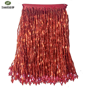 Nhà Máy Giá 14cm sáng bóng hạt Ống ThủY Tinh tua handmade pha lê rìa cho Dance DRESS phụ kiện - Product Image 2