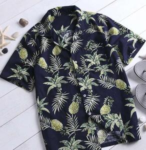 2022 Sommer Großhandel Hawaiian Leinen Kurzarm <span class=keywords><strong>Shirts</strong></span> für Männer Gedruckte Button Beach Shirt Floral Heat <span class=keywords><strong>Sublimation</strong></span> Digital - Product Image 5