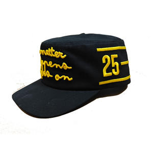 قبعة مخدة فاخرة عالية الجودة من علامة تجارية مسطحة بتطريز شعار ذهبي مخصص - Product Image 4