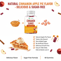 Kangherb Vente en gros Marque privée Complément alimentaire naturel en capsules de cannelle Stabilise et améliore le métabolisme 60 Gummies à la cannelle
