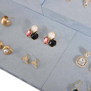 High-grade Multiple Size Display Blocks Velvet Jewelry Tray with Logo <b>Ring</b> Pendant and Earring Salver - Product Image 2