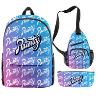 Sac à dos pour homme imprimé par sublimation, imperméable, style streetwear, pour fumeurs, motif Cookie Backwoods RAW, ensemble de 3 pièces, fabriqué en Chine