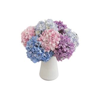 Bouquet d'hortensias artificiels en soie, fleurs roses, bleu clair, blanc, violet, décoration de mariage, décoration de table basse - Product Image 5