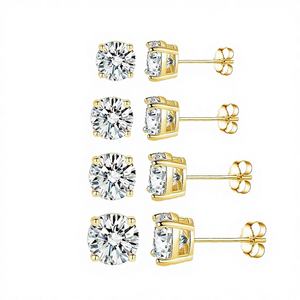 Bijoux de mariage personnalisés de haute qualité, cadeau de fête, Sutariya Brothers, classiques, or massif 18 carats, 1 carat D, certifiés IGI, boucles d'oreilles à clous - Product Image 3