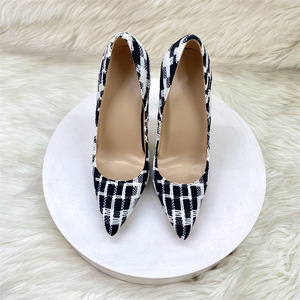 Chaussures pour femmes à talons hauts de 12 cm, bout pointu, pour soirée, rendez-vous galant, mode sexy, sandales de 10 cm et 8 cm, grandes tailles 46 - Product Image 3