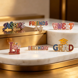 Pins en émail professionnels avec message <span class=keywords><strong>de</strong></span> bénédiction, badges inspirants en strass sur le thème <span class=keywords><strong>de</strong></span> l'amour, pins pour <span class=keywords><strong>la</strong></span> remise des diplômes, les anniversaires et l'amitié, pour cadeaux et décoration - Product Image 4