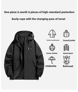 <span class=keywords><strong>Chaqueta</strong></span> <span class=keywords><strong>Deportiva</strong></span> Casual con Capucha para Hombre y Mujer, Resistente al Viento y al Agua, con Cierre, para Uso Diario y al Aire Libre, 2026 - Product Image 6