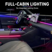 Kit d'éclairage d'ambiance RGB 64 couleurs pour voiture, bande LED acrylique, contrôle par application, synchronisation musicale, décoration intérieure, logo personnalisé, vente en gros