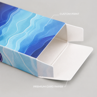 Caja de Cartón Impresa Personalizada con Patrón de Ondas Azules, Caja Plegable OEM, Proveedor de Fábrica al por Mayor