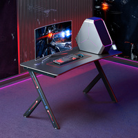 Escritorio para ordenador de oficina, escritorio para PC, estación de trabajo para juegos, mesa de juegos de diseño moderno con estante de expansión, escritorio para juegos para mesa de casa