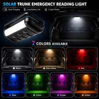 Luz LED Solar para Maletero con Sensor Automático, RGB, Inalámbrica, para Coche o Camioneta, con Batería de Gran Capacidad de 1800 mAh