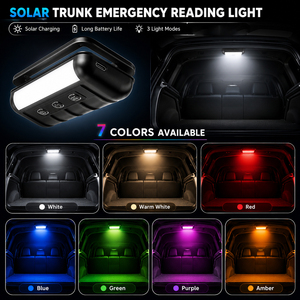 Luce LED Solare per Bagagliaio con Sensore di Movimento, Lampada RGB Wireless per Auto e Camion con Batteria ad Alta Capacità da 1800mAh - Product Image 2