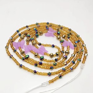 Bikini cintura accesorios hilo de algodón hecho a mano vientre cadena personalizado encanto cintura cuentas fábrica cintura cuentas al por mayor - Product Image 4