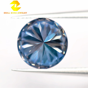 GRA Moissanite Round Loose Stone Glacier Blue Synthetic For Ring Making - Product Image 4