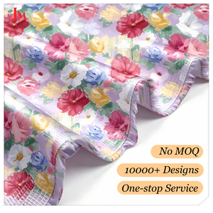 Tessuto in Raso di Cotone Floreale Stampato Personalizzato, <span class=keywords><strong>Materiale</strong></span> Elasticizzato con Stampa Digitale per Abbigliamento e Camicette alla Moda - Product Image 1