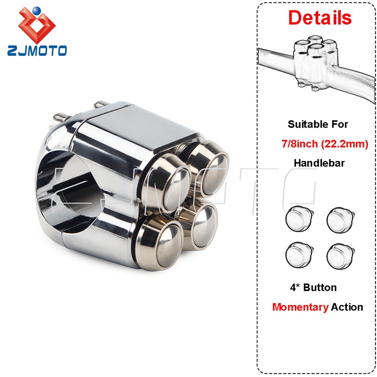 A 22mm Chrome (4 * Momentary)-CH-22