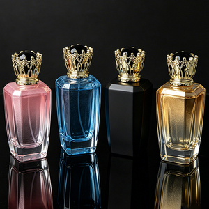 Flacon de parfum en verre octogonal de luxe vide avec bouchon hexagonal doré et pompon, logo personnalisé, flacon vaporisateur de parfum rechargeable - Product Image 6