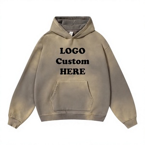Sudaderas con Capucha de Alta Calidad para Hombre, 100% Algodón Tejido, Logotipo Personalizado, Sudaderas Holgadas con Capucha, Talla Única para Invierno, OEM/ODM - Product Image 4