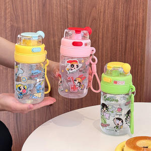 Bouteille d'eau en plastique Powerpuff Girls pour enfants 525 ml avec paille et poignée pour l'école Printemps 2025 - Product Image 2