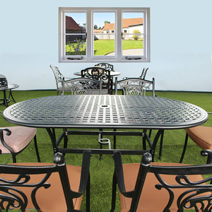 Meubles <span class=keywords><strong>de</strong></span> <span class=keywords><strong>jardin</strong></span> en fonte d'aluminium <span class=keywords><strong>de</strong></span> haute qualité pour patio extérieur, ensembles <span class=keywords><strong>de</strong></span> table et <span class=keywords><strong>de</strong></span> chaises - Product Image 5