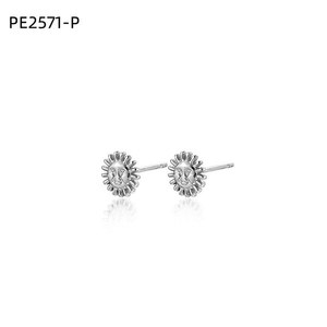 Amy Amy Stud Earrings Silver Plated <b>Face</b> Design Vintage Style Women's Jewelry Gift Fashion Earrings PE2571 - Product Image 2