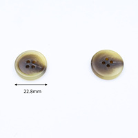 Kancing Resin 4 Lubang Warna Coklat Tua Putih dengan Tekstur Bulu dan Tanduk yang Unik untuk Grosir Jas, Mantel, dan Pakaian