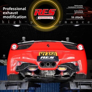 Tubo de Escape Modificado con Logotipo <span class=keywords><strong>RES</strong></span> Estilo Racing para Ferrari F8/SF90/812/FF/F12/GTC4/488/458, Sección Central y Trasera - Product Image 4
