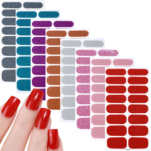 Autocollants pour ongles en poudre d'oignon scintillante de couleur unie, film pour ongles, autocollants pour ongles populaires avec adhésif - Product Image 2