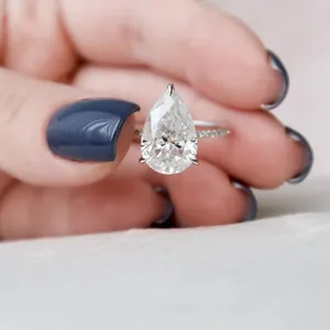 Zuanfa Custom Silver 10K 14K 18K Solid Gold Fine Jewelry Lab Grown Diamonds Wedding Engagement Gold Moissanite Ring