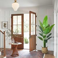 Plante artificielle Faux Palmier Oiseau de paradis de 1,80 m en pot avec feuilles au toucher réel pour la décoration de salon et de maison