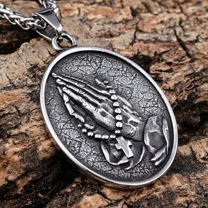 Eady to Ship elieligious hhristian aiaith editate Rosary atattoo raraiying ANDS endants ecklace for Men omen - Product Image 4