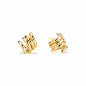 ต่างหูแบบเกลียวทันสมัย ดีไซน์รูปทรงปีกเรขาคณิต ชุบทองคำขาว คลาสสิก สไตล์ศาสนา เหมาะสำหรับเป็นของขวัญ ทำจากโลหะผสม - Product Image 1