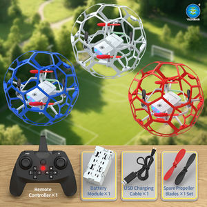 โดรนฟุตบอลบังคับวิทยุขนาดเล็ก - 360 °   โดรนควอดคอปเตอร์แบบกลิ้งได้พร้อมฝาครอบป้องกันทรงกลม <span class=keywords><strong>ของเล่น</strong></span>เด็กควบคุมด้วยรีโมท 2.4GHz - Product Image 2