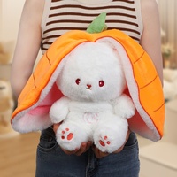 Peluche Lapin Fraise Lumineux Respirant 30CM, Jouet Apaisant et Compagnon de Sommeil pour Enfants, Vente Chaude