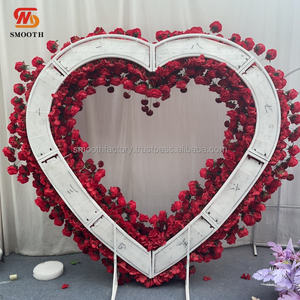 Arche de fleurs artificielles en rose rouge LEDA 2m, fabrication artisanale, personnalisation privée, arche florale en forme de cœur pour les propositions de mariage, toile de fond - Product Image 2