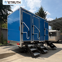 Wetruth VIP Luxury Remorque Sanitaire Portable à 3 Cabines avec Disposition de Toilettes Publiques pour Événements Extérieurs et Projets de Location