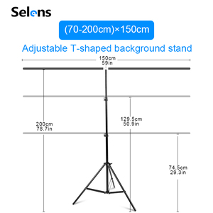 Supporto <span class=keywords><strong>per</strong></span> Sfondo Fotografico Selens 150x200cm Tipo T in Metallo e PVC, Stand Portatile con Barra Trasversale - Product Image 3