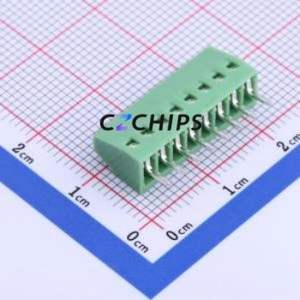 XY308-2.54-8P Screw Terminal Block Through hole Component (THT),P=2.54mm Connector 1x8P 2.54mm Green Through Hole - Product Image 2
