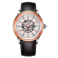 Montre mécanique automatique Citizen haut de gamme, boîtier en acier inoxydable, verre minéral renforcé, bracelet en cuir véritable