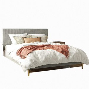 Hiện Đại Sang Trọng Nền Tảng Giường Nữ Hoàng Và Vua Kích Thước Bọc Giường Tầng Khung Với Đầu Giường Bộ Đồ Nội Thất Phòng Ngủ - Product Image 1