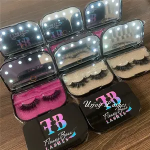 대량 공급 LED 래쉬 상자 개인 레이블 유리한 가격 독특한 밍크 eyelashlash 케이스 거울