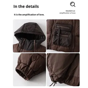 Veste pour enfants 2025 Vêtements <span class=keywords><strong>d</strong></span>'hiver chauds Garçons Style coréen Mode Double fermeture éclair Blanc <span class=keywords><strong>Oie</strong></span> Garment teint à la teinture Capuche - Product Image 3