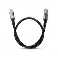 Câble USB-A vers USB-C tressé de 0,5 m avec coque métallique, charge rapide QC, cordon de charge court Type-C, prise en charge du logo personnalisé, vente en gros