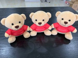 Sampel Gratis Beruang Mewah Hewan Gantungan Kunci Mainan/Mini Teddy Bear dengan T Shirt Logo Percetakan/Custom Logo Promosi bear Gantungan Kunci Mainan - Product Image 2
