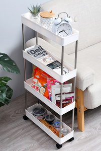 Four - Layer Kitchen Multi Functional 13cm Plastic <strong>Narrow</strong> <strong>Shelving</strong> Removable with Wheels - Product Image 6