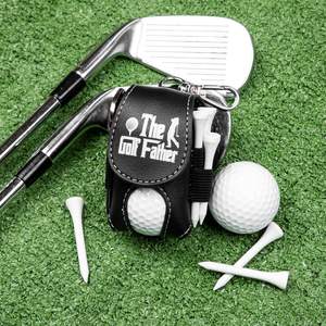 Custom Golf Ball Bag Pouch with Golf Tee Holder Leather Golf Ball Pouch with Belt <b>Clip</b> Golf Ball Bag <b>for</b> Men Women Storage Gift - Product Image 6