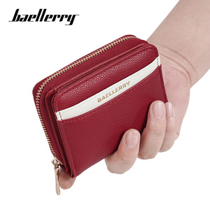 กระเป๋าสตางค์มินิสำหรับผู้หญิง Baelerry สีพื้น พร้อมซิปใส่เหรียญ ตกแต่งด้วยการเย็บแบบตัดกัน เหมาะสำหรับใช้ในชีวิตประจำวัน - Product Image 5